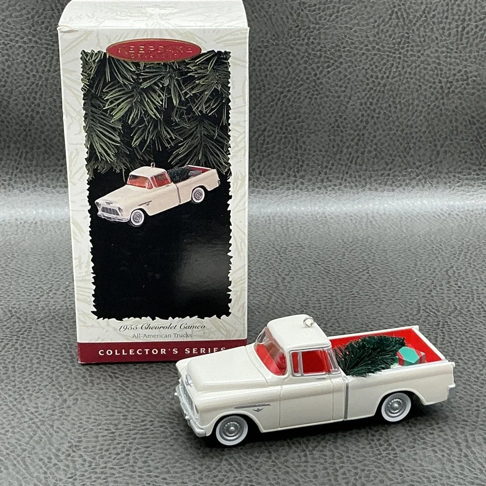 Vintage 1996 Hallmark Keepsake 1956 Chevrolet Cameo Pickup Truck Ornament W Box